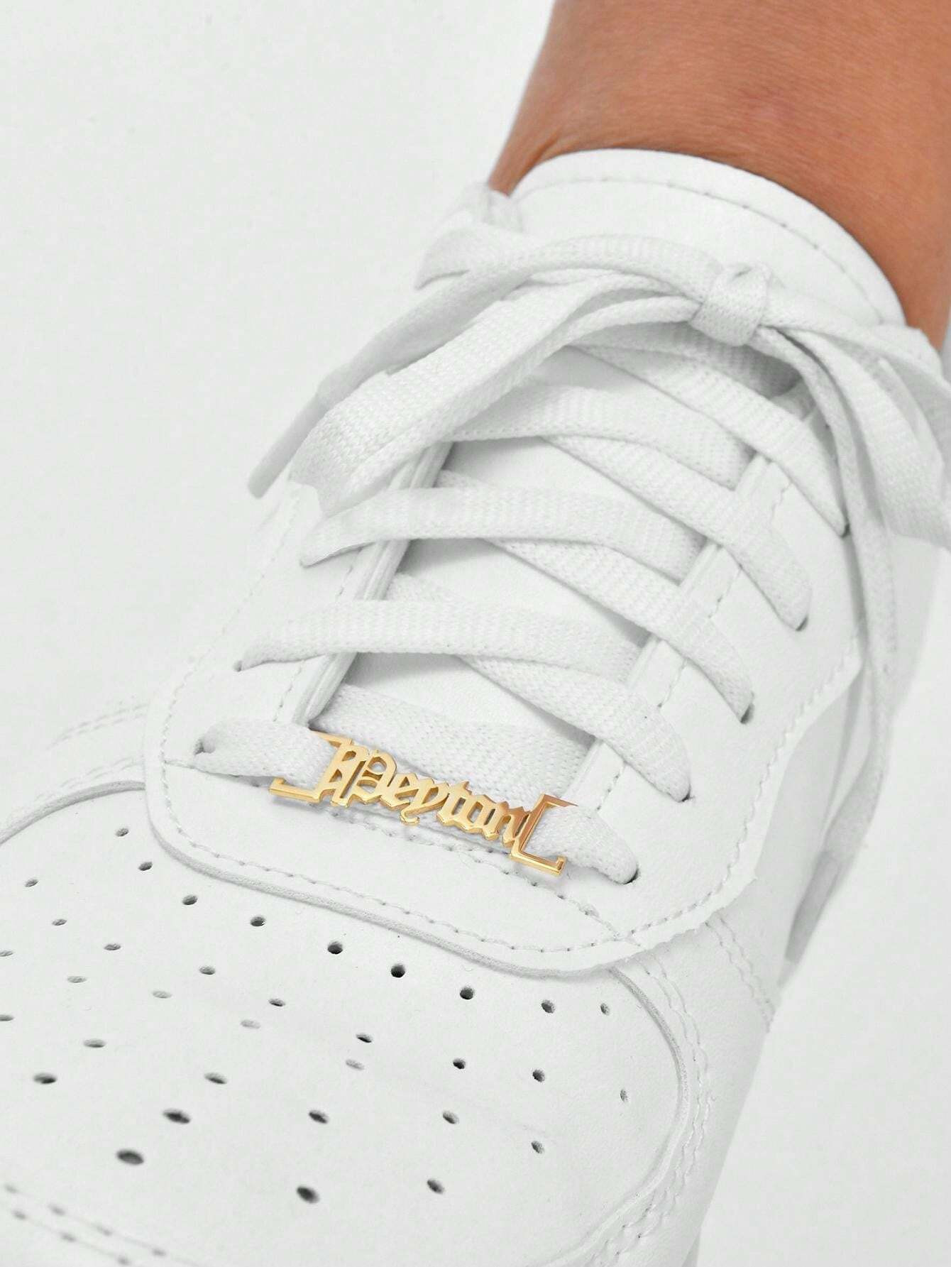 [1 Pair] Customized Name Shoelaces Buckles, Classic Personalized Sports Shoe Tags For Men And Wom... | SHEIN