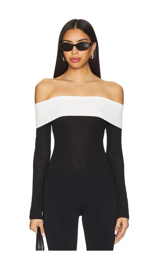 Monica Off Shoulder Top in Black & White | Revolve Clothing (Global)