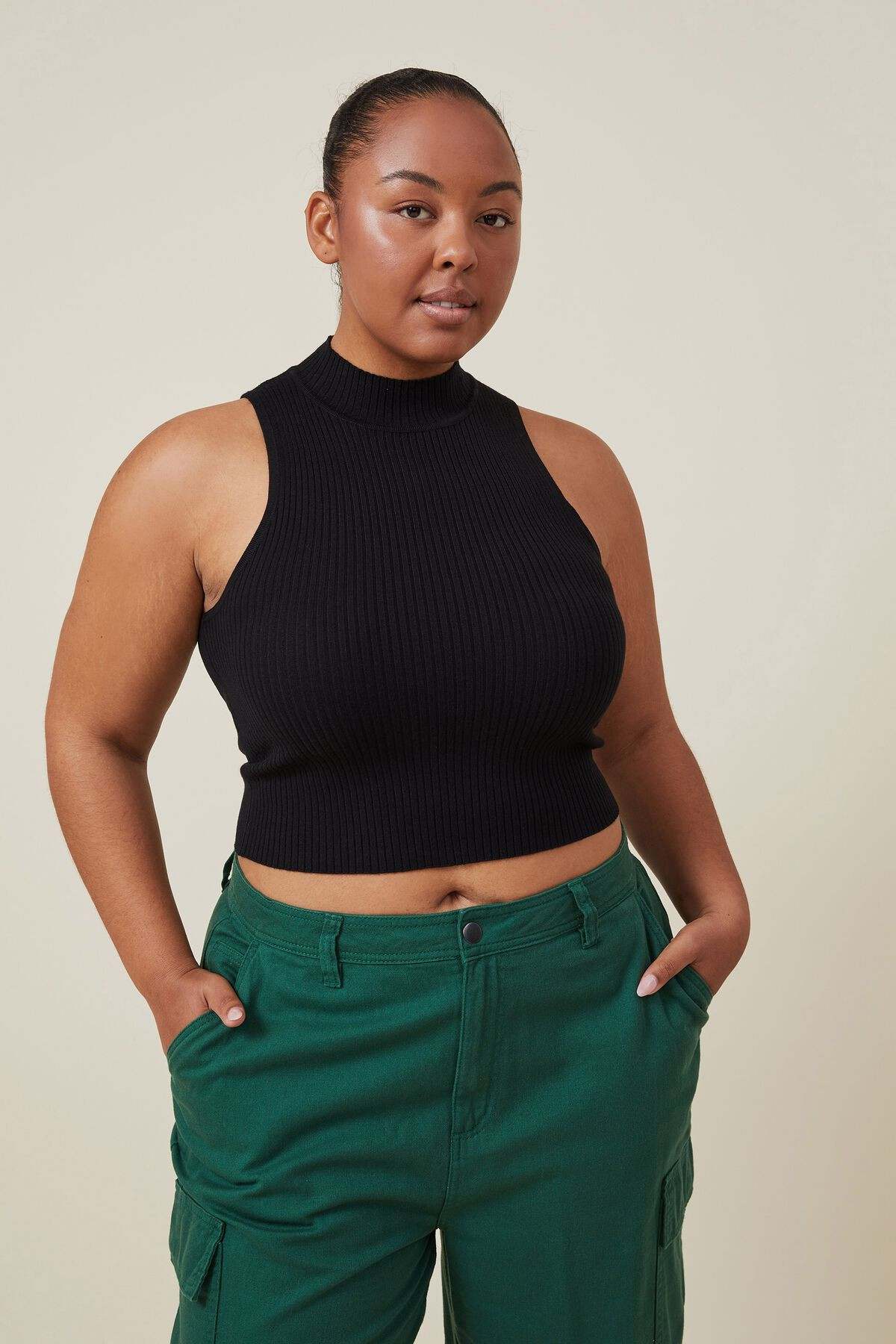 Curve Rib Sleeveless Mock Neck | Cotton On (ANZ)