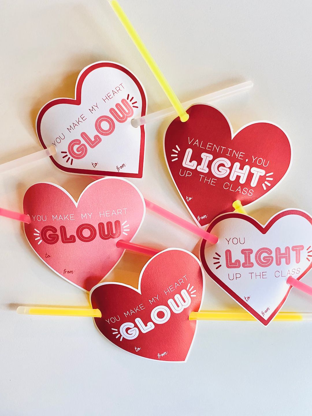 Glow Stick Valentine / Classroom Valentine / PRINTABLE DIGITAL DOWNLOAD / Set of 24 - Etsy | Etsy (US)