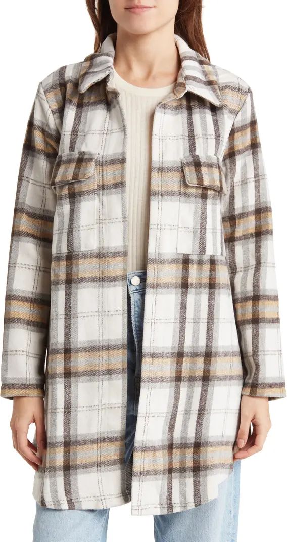 MELLODAY Plaid Longline Shacket | Nordstromrack | Nordstrom Rack