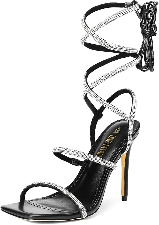 DREAM PAIRS High Heels Stilettos for Women - Strappy Gladiator Sexy Square Toe Open Toe Dressy Pu... | Amazon (US)