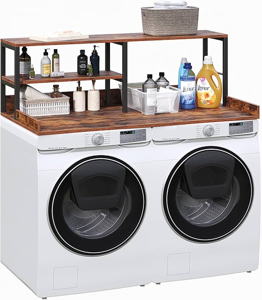 Washer Dryer Countertop with Shelves, 17.5" Tall Laundry Countertop, Laundry Topper for Washer an... | Amazon (US)