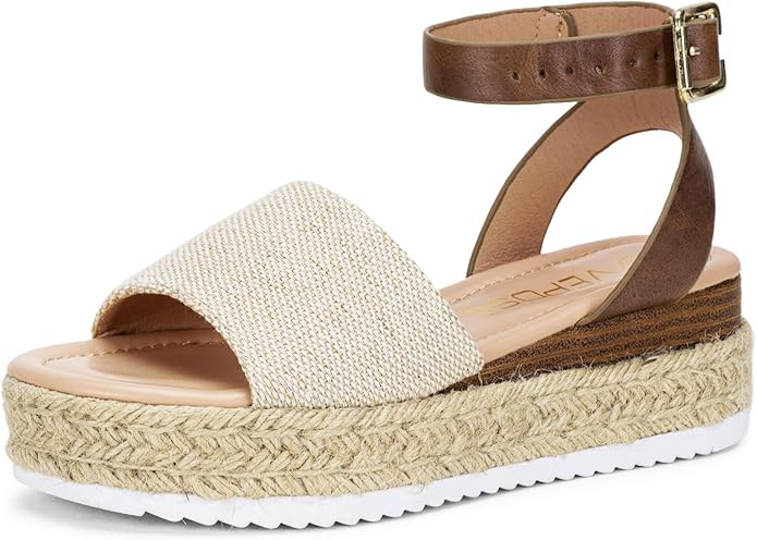 Vepose Women's Platform Wedge Sandals Open Toe 2.3 Inch Espadrilles Dressy Comfortable Summer Vac... | Amazon (US)