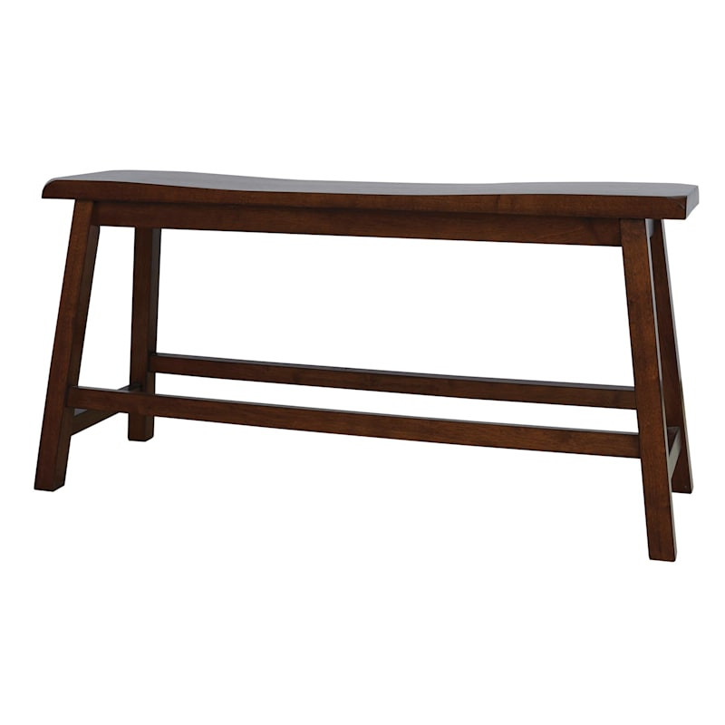 Providence Saddle Bench, Walnut | At Home