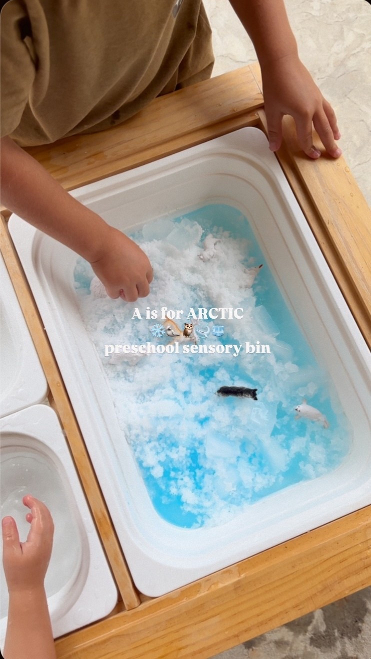 Preschool themed sensory bin! ARCTIC❄️🧊