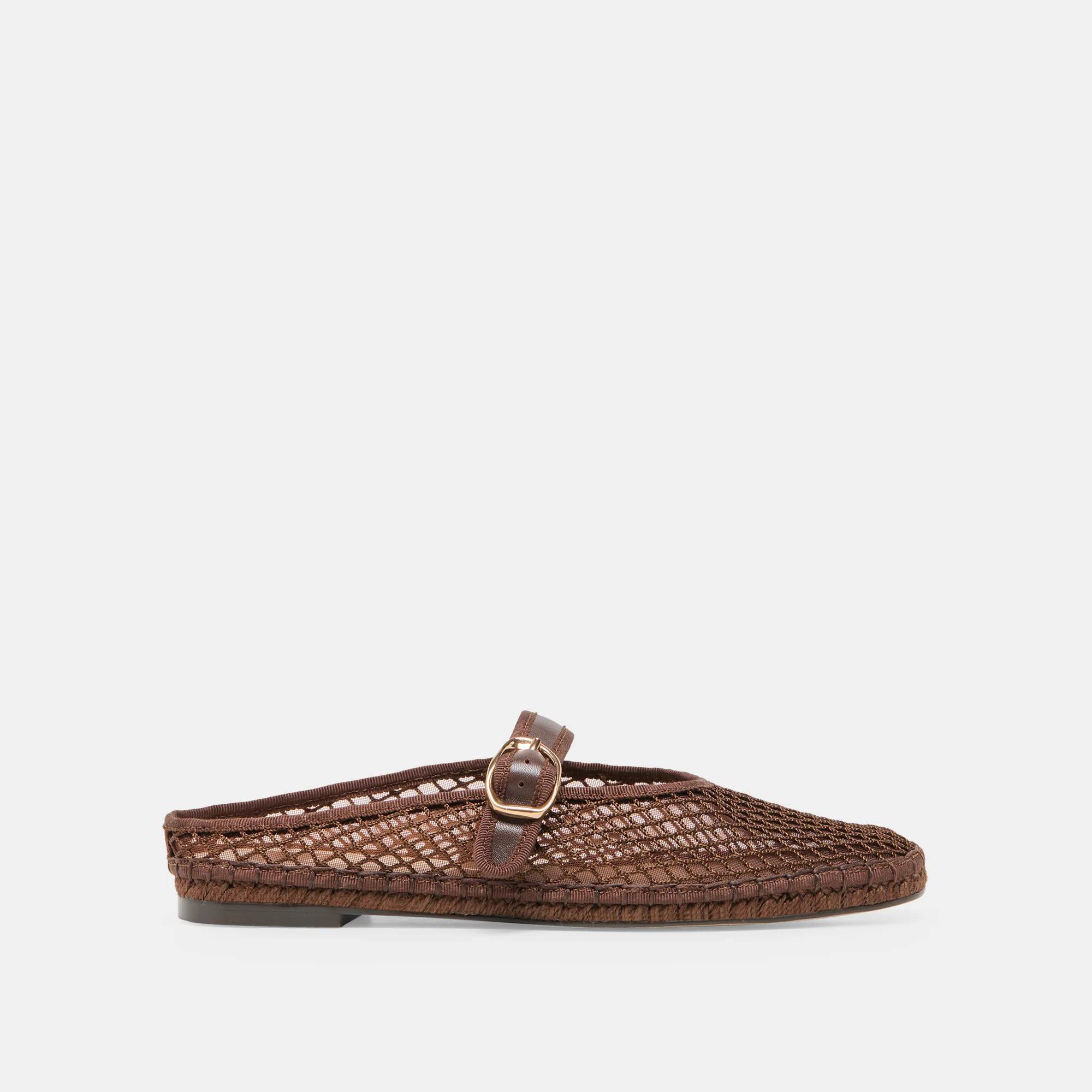 Milie Flats Chocolate Woven Mesh | DolceVita.com