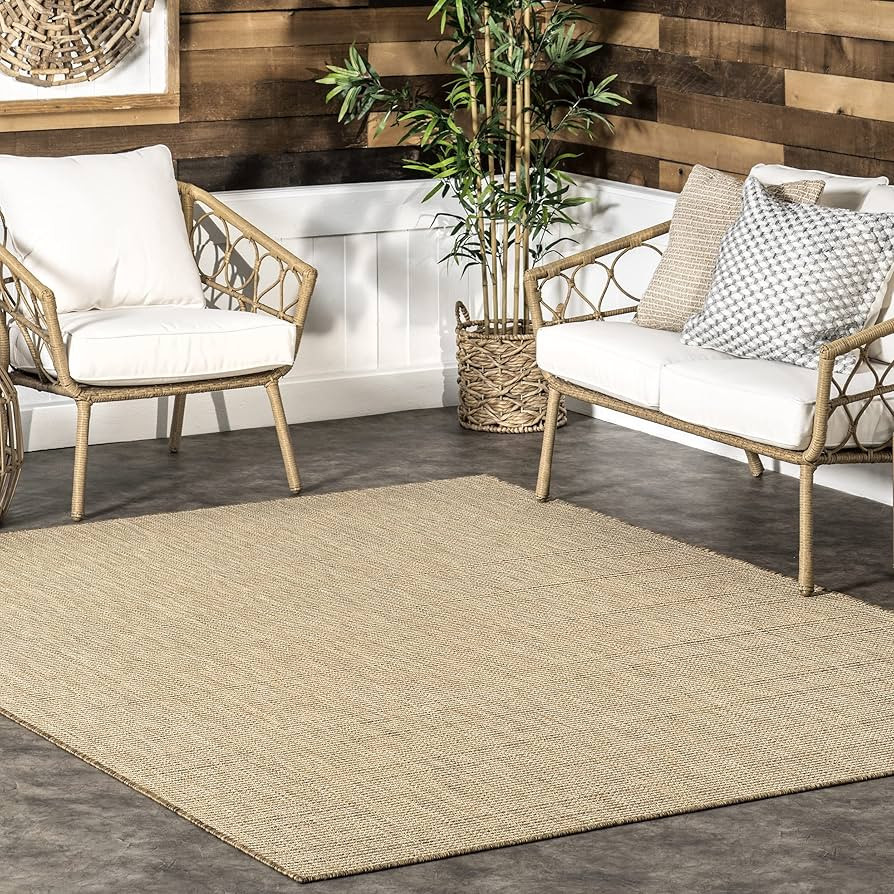 nuLOOM Easy-Jute Rosy Classic Indoor/Outdoor Area Rug, 8' x 10', Natural | Amazon (US)