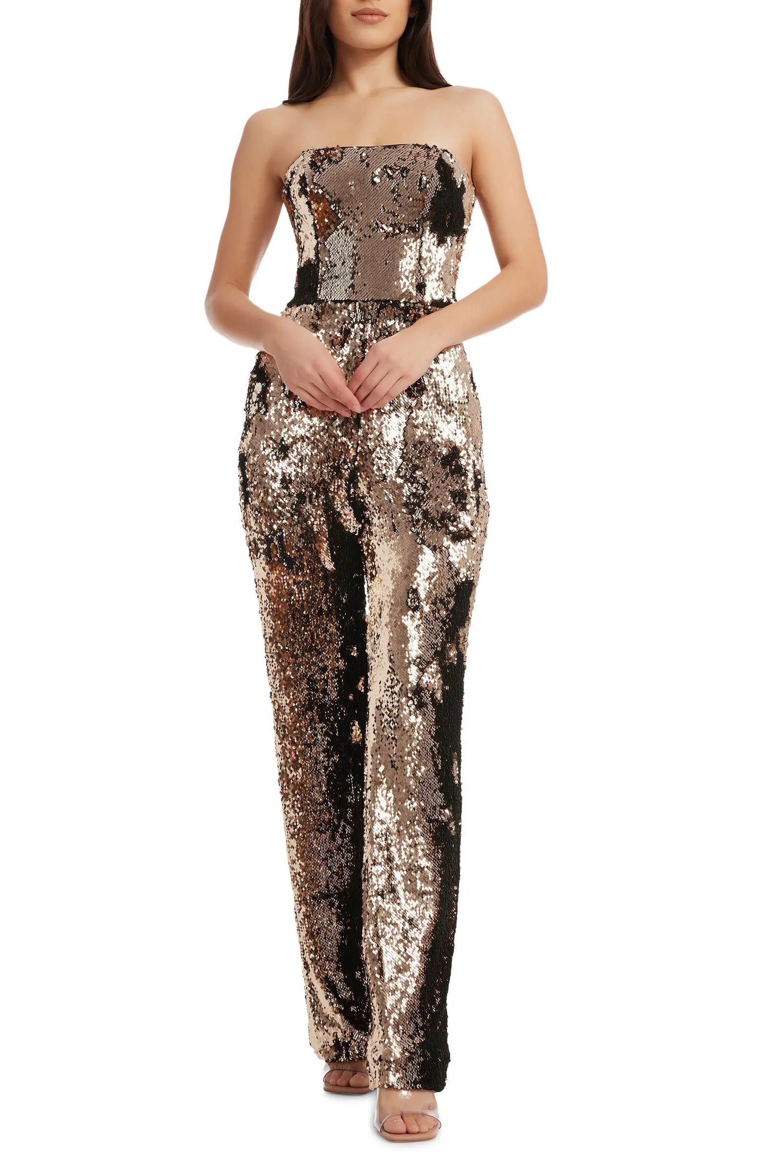 Andy Sequin Strapless Jumpsuit | Nordstrom