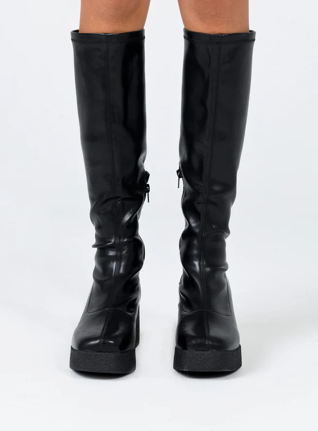 Westcott Knee High Boots Black Lower Impact | Princess Polly US