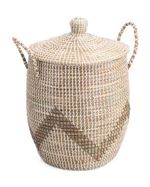 Medium Seagrass Hamper Zigzag Basket | Office & Storage | Marshalls | Marshalls