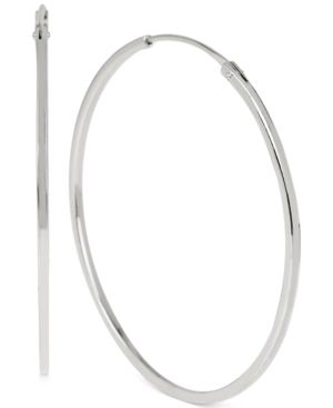 Touch of Silver Hoop Earrings in Silver-Plated Brass | Macys (US)