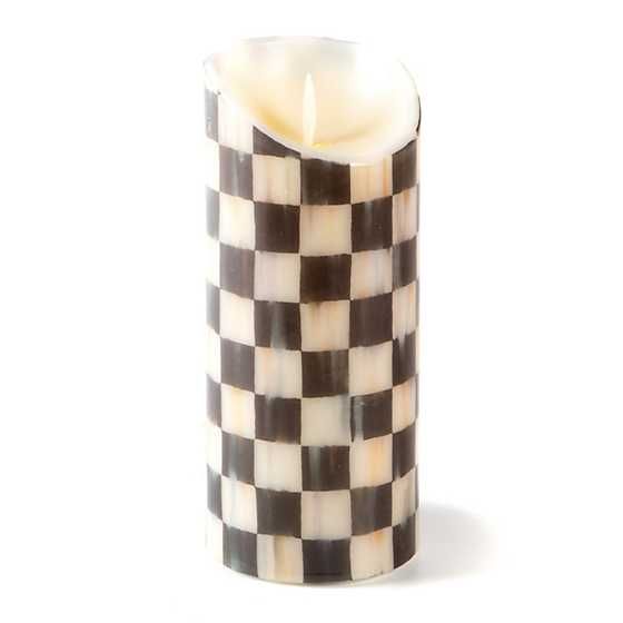 Courtly Check Flicker 7" Pillar Candle | MacKenzie-Childs