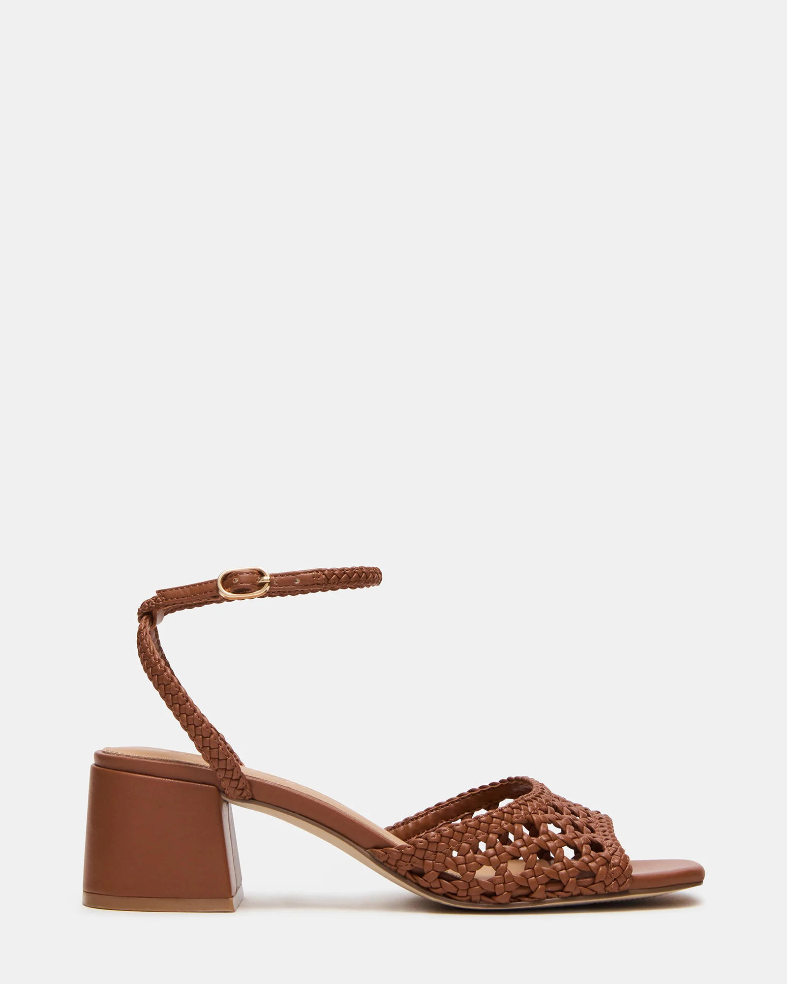 SOLEIL Tan Square-Toe Woven Women's Sandal | Steve Madden (US)