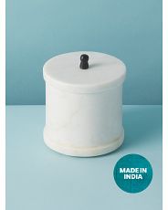 5in Marble Cotton Jar | HomeGoods
