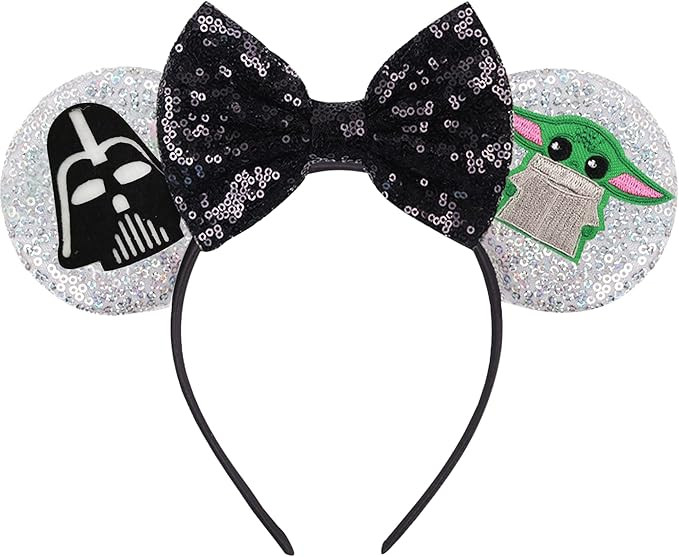Mouse Ears Headband for Women and Girls, Princess Dress and Star Wars Halloween Hair Accessories | Amazon (US)