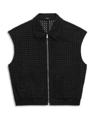 Theory Eyelet Embroidered Vest | Bloomingdale's Women | Bloomingdale's (US)