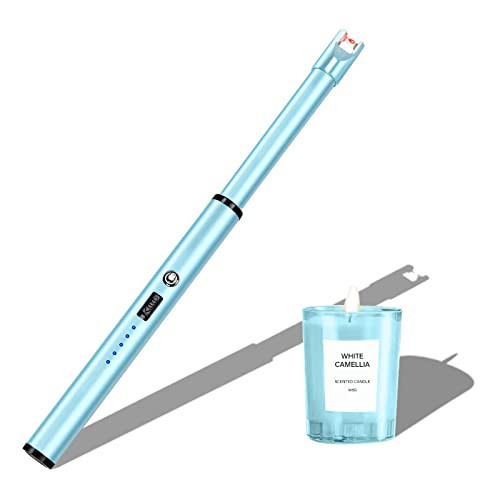 Navpeak Electric Candle Lighter Windproof USB Rechargeable Flameless Long Neck Lighter for Candles Gas Stove Fireplace BBQ Kitchen Grills (Sky Blue) | Amazon (US)