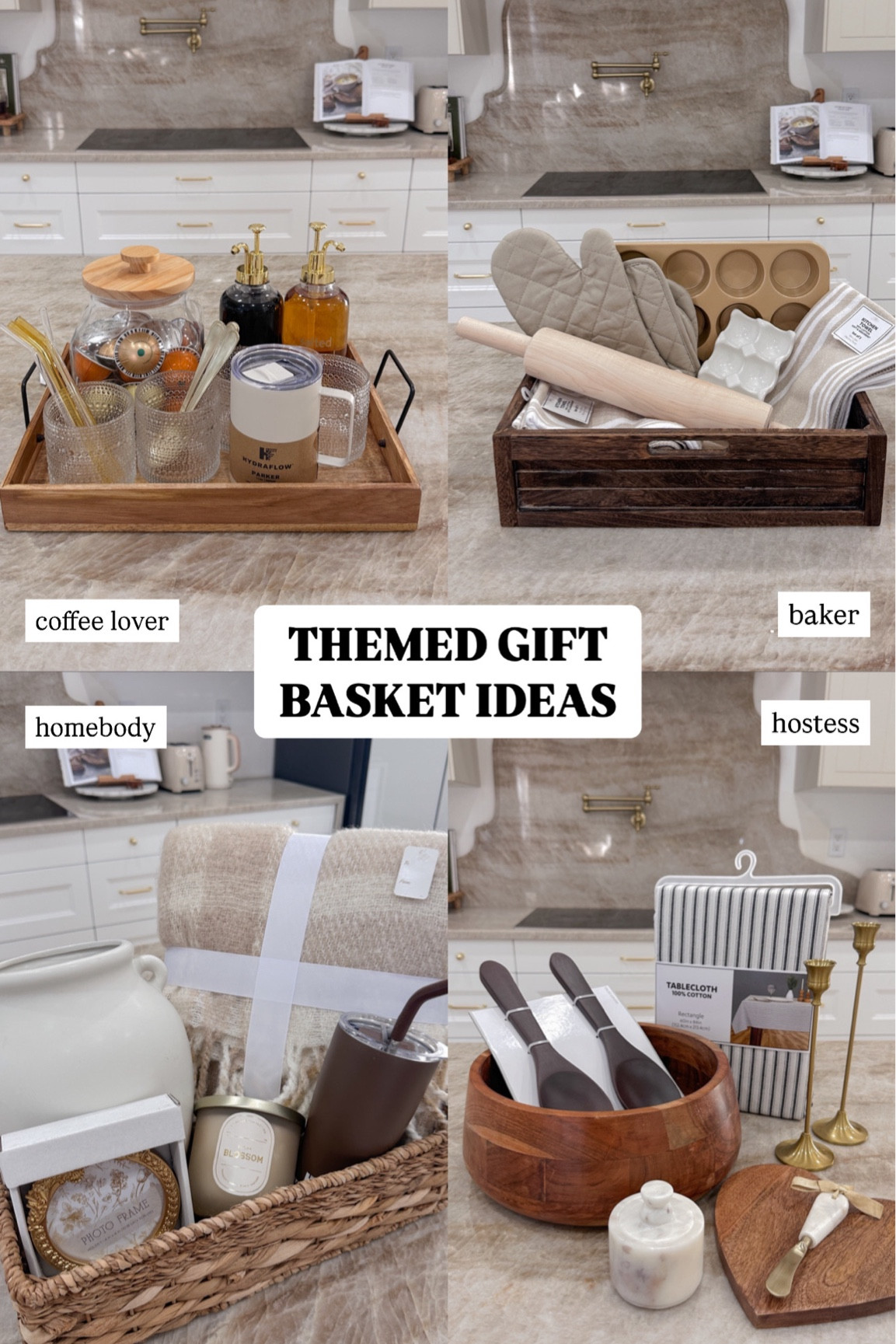 holiday gift basket ideas for the coffee lover, baker, homebody and hostess gift ideas! ✨

#LTKfindsunder50 #LTKSeasonal #LTKhome