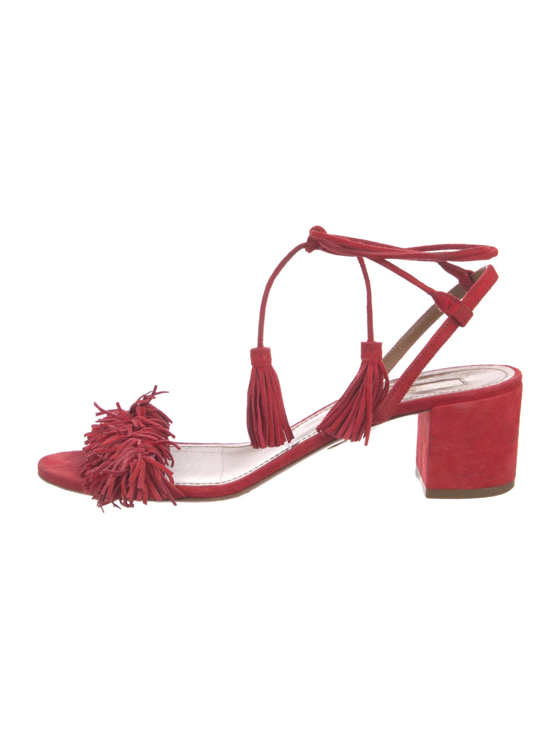 Suede Tassel Accents Sandals | The RealReal