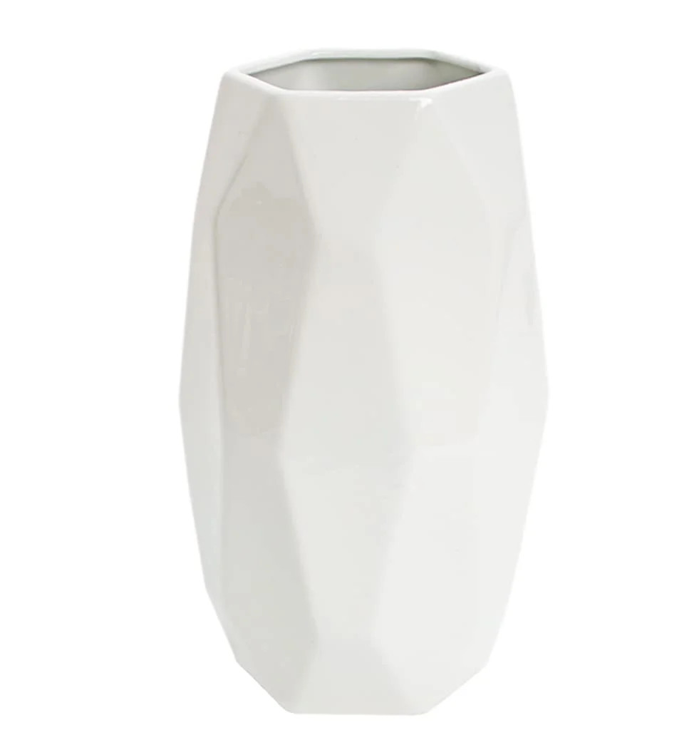 10 Inch White Ceramic Vase for Flowers & Pampas Grass, Simple Modern Decorative Vases for Home De... | Walmart (US)