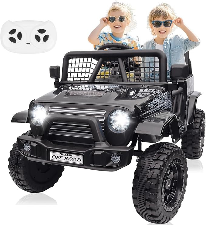 24V Ride On Jeep, Kids 2 Seater Ride On Car Truck w/4WD Motor, Remote Control, 3 Speed, Bluetooth... | Amazon (US)