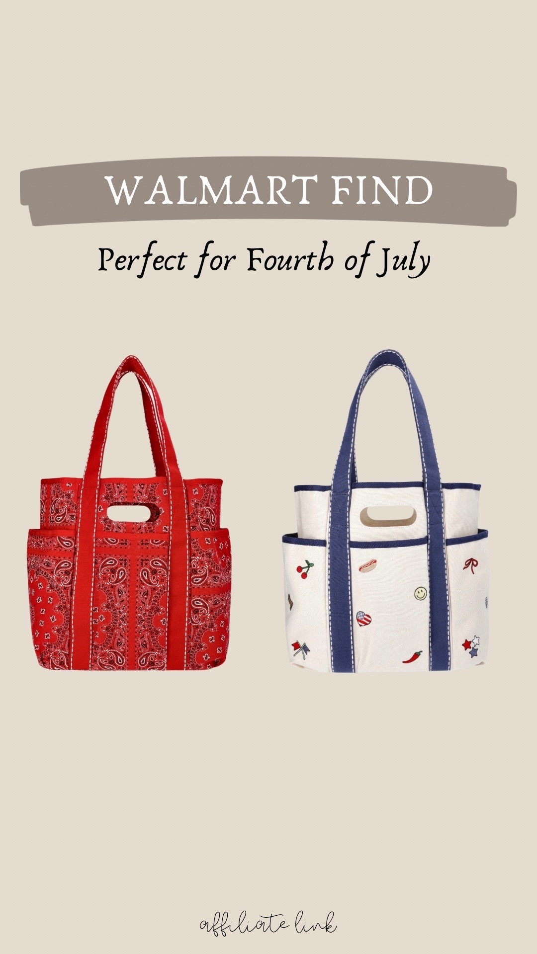 Walmart find! These tote bags are under $25 and perfect for 4th of July!

#LTKmomlife #LTKootd #LTKgrwm