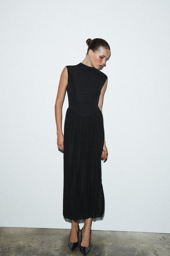 LONG TULLE COMBINATION DRESS | Zara US