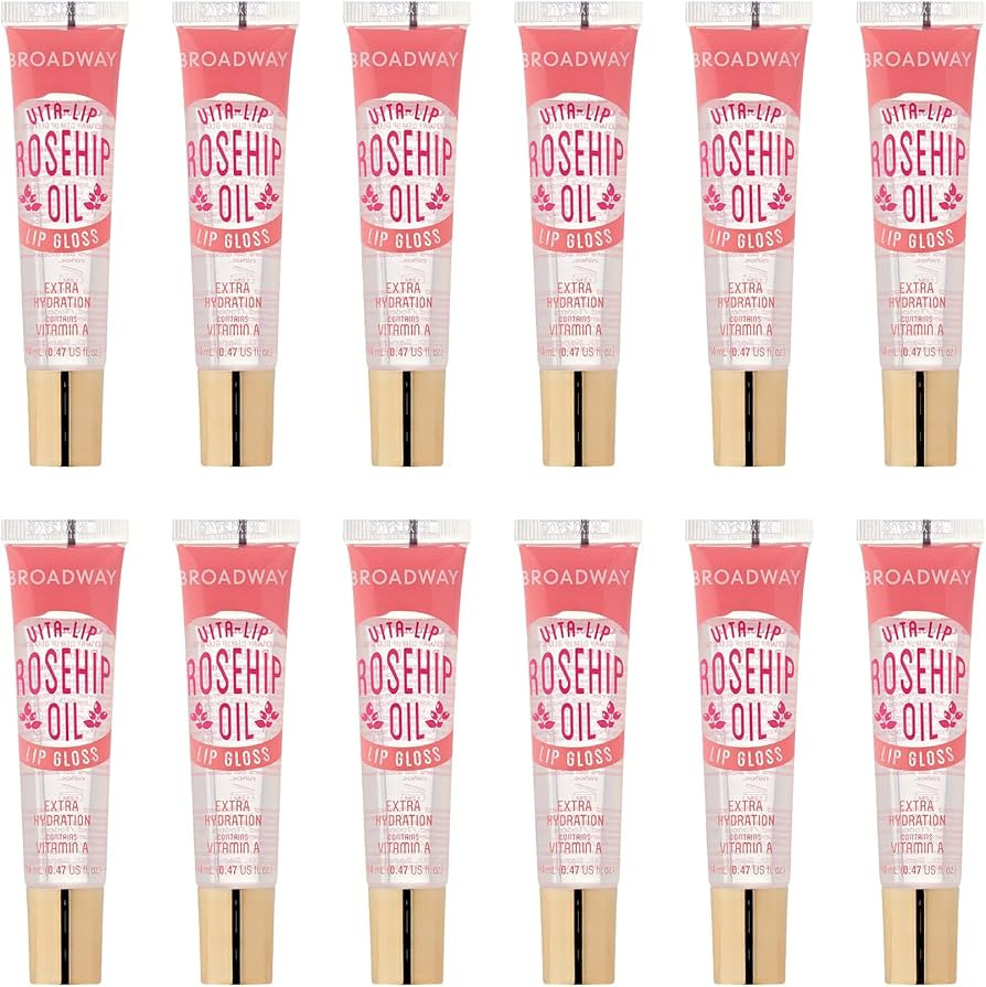 Ruby Kisses Broadway Vita-Lip Clear Lip Gloss (Rosehip Oil 12 Pack), Ultra-Hydrating & Soothing F... | Amazon (US)
