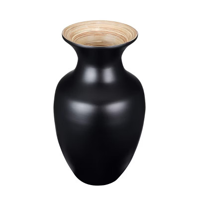 Hastings Home Handcrafted 14" Tall Decorative Bamboo Urn Vase for Silk Plants, Flowers, and Fille... | Target