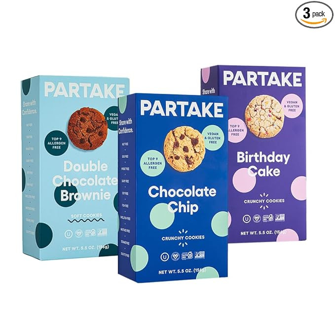 Gluten Free Cookies Variety Pack by Partake | 3 Box Variety Pack Vegan Snacks, Non-GMO, Allergy-F... | Amazon (US)