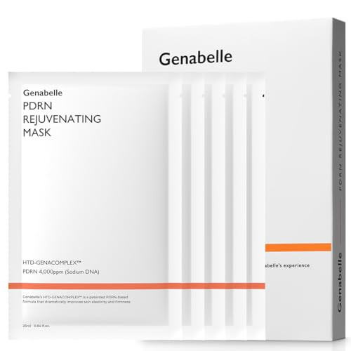 Genabelle PDRN Rejuvenating Mask Sheet - Lightweight Glass Skin & Toning Mask Sheet with PDRN, Niacinamide, Hyaluronic Acid, To Deeply Hydrate, Cool, and Visibly Plump the Skin, 0.84 fl oz* 5ea | Amazon (US)