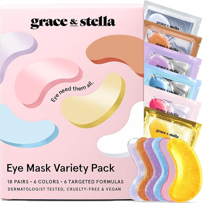 grace & stella Under Eye Mask Variety Pack - 18 Pairs of Under Eye Patches for Dark Circles - Wit... | Amazon (US)