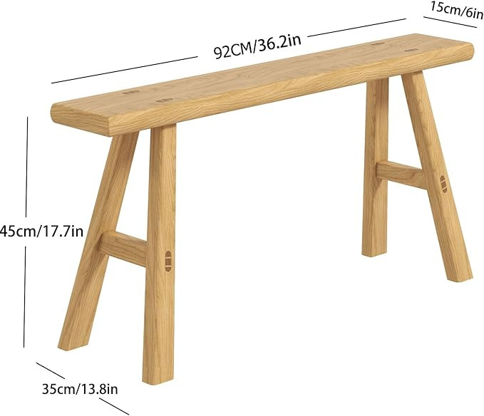 Asian Wood Bench Noodle Bench Farmhouse Indoor Wooden Handmade Solid Wood Decorative Bench 2-3ps ... | Amazon (US)