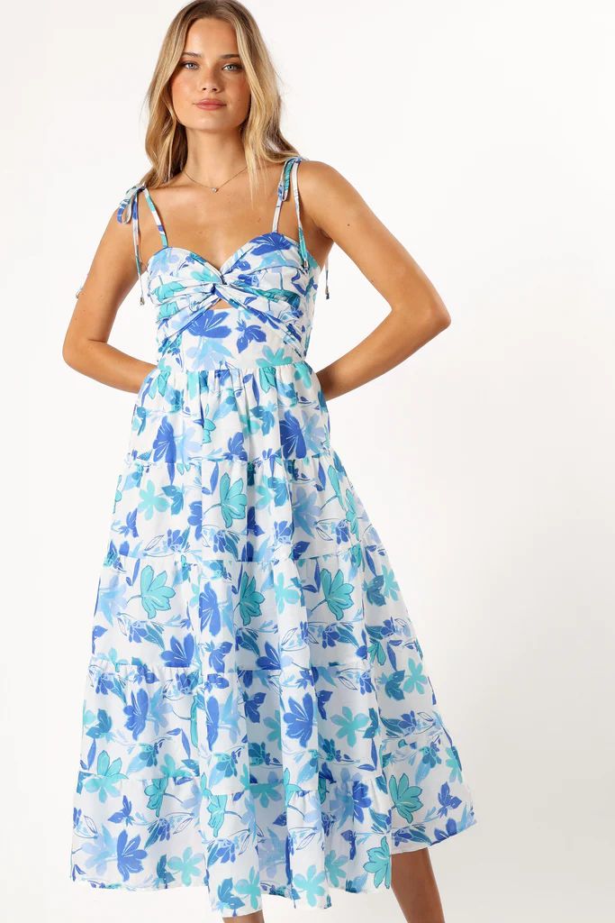 Lulu Cut Out Maxi Dress - Blue Floral | Petal & Pup (US)