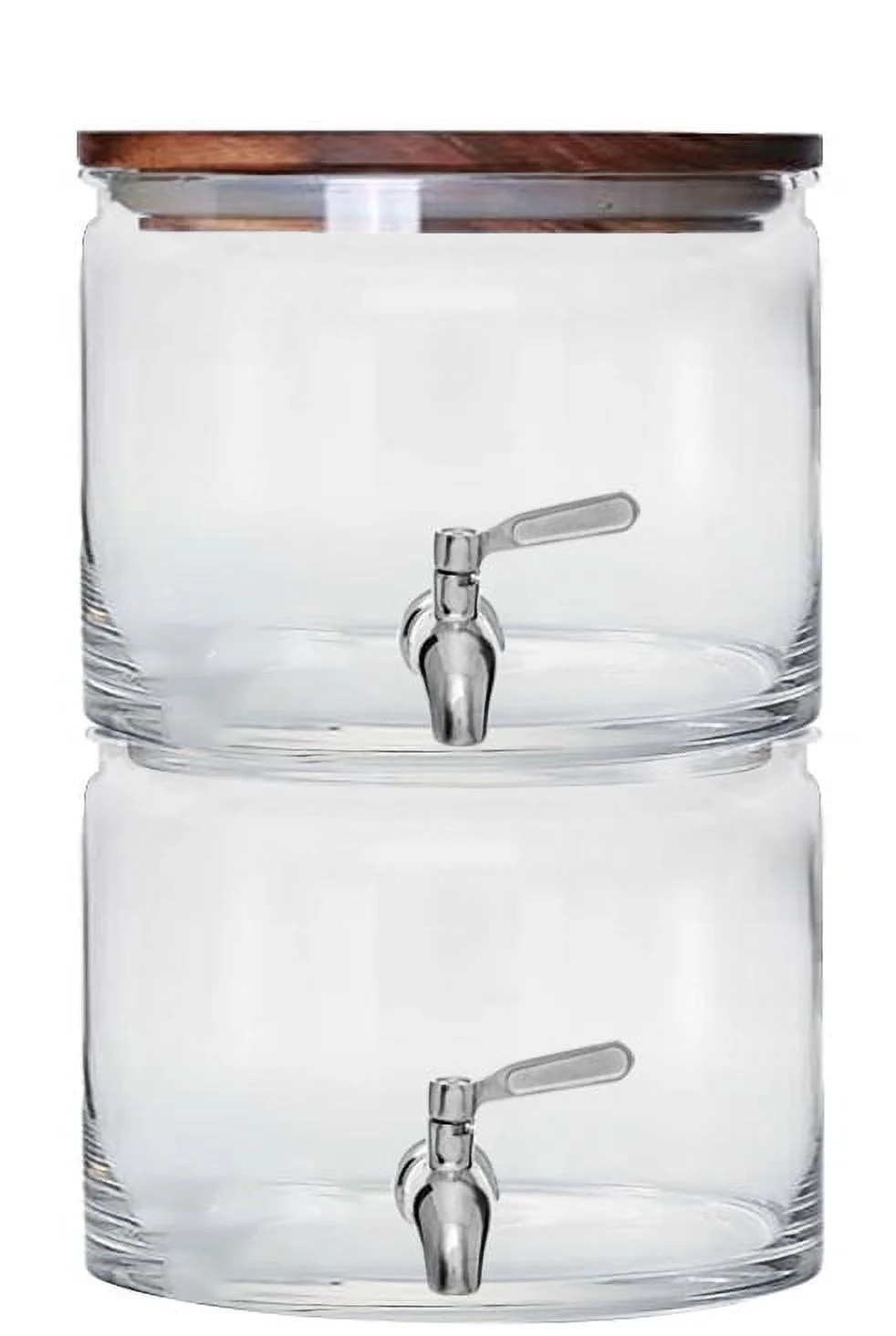 Better Homes & Gardens 240oz Stacking Glass Beverage Dispenser with Acacia Wood Lid | Walmart (US)