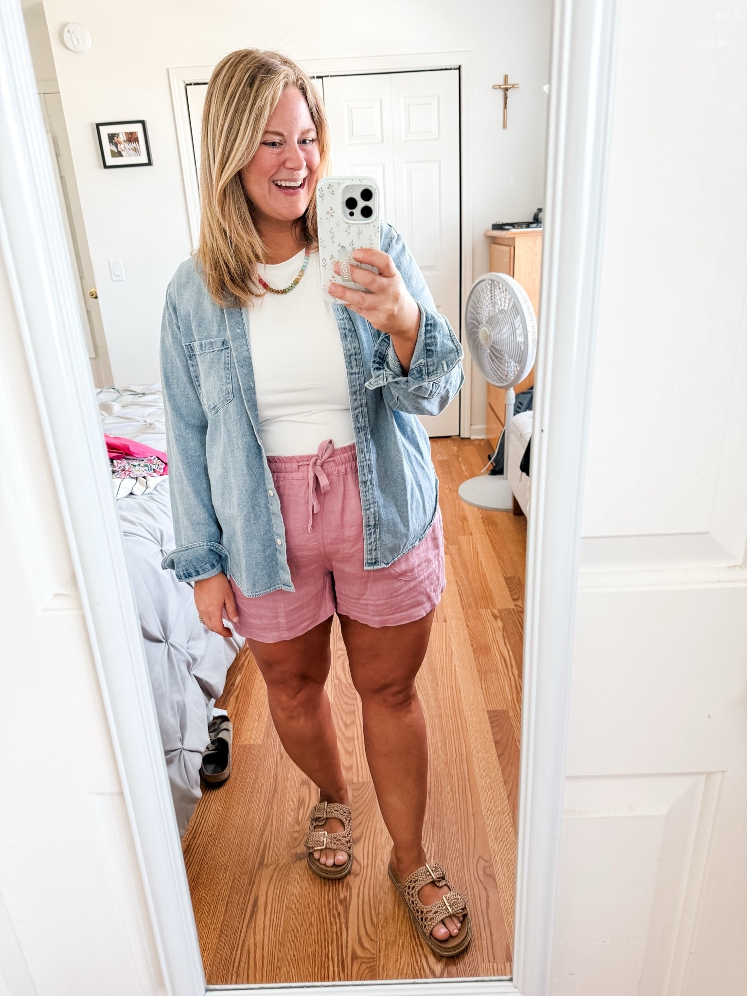 Wearing an XL in my tee and shorts.  Denim shirt is older but linked similar

#LTKMidsize #LTKSeasonal #LTKPetite