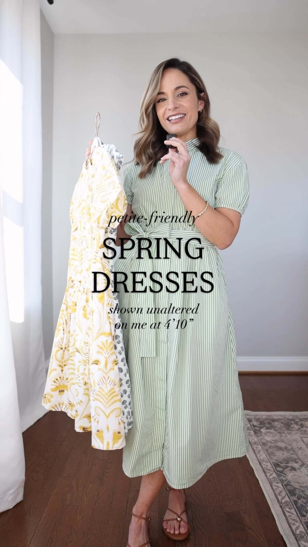 Petite friendly midi and mini dresses for petites from banana republic factory! 

Blue and white: petite xxs - fully lined true to size. Soft linen blend. 

Yellow and white: xxs - doesn’t come in petite but fits well. 100% cotton with adjustable ties at the waist. 

Green and white: petite xxs - true to size, 100% cotton. Unlined but not sheer. 

My measurements for reference: I’m 4’10” and 105lbs. My bust, waist, and hip measurement is 32”, 24”, and 36”.

#LTKPetite