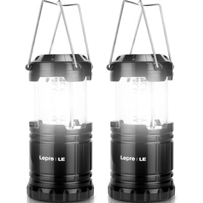 Lepro LED Camping Lanterns Battery Powered, Collapsible, IPX4 Water Resistant, Outdoor Portable Lights for Emergency, Hurricane and Outages, 2 Pack | Target
