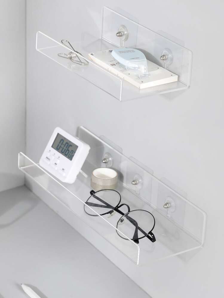 1pc Clear Wall Mounted Storage Rack | SHEIN