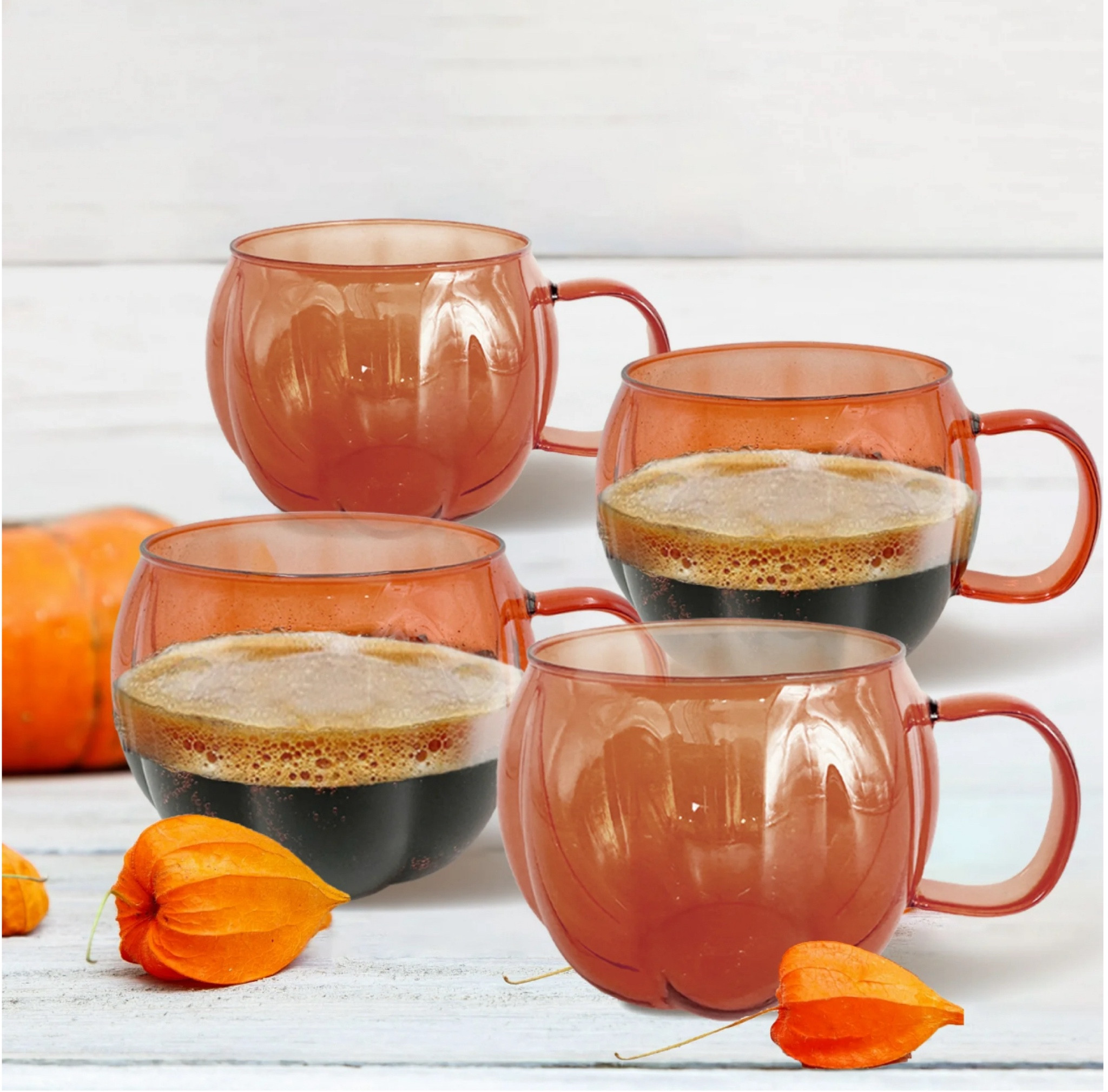 Glass Pumpkin Mug Set of 4 

#LTKFindsUnder50 #LTKSeasonal #LTKFallSale