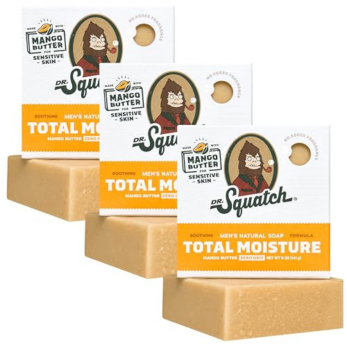 Dr. Squatch Total Moisture Natural Men’s Bar Soap, Soap Bar (5oz, 3-Pack) | Amazon (US)