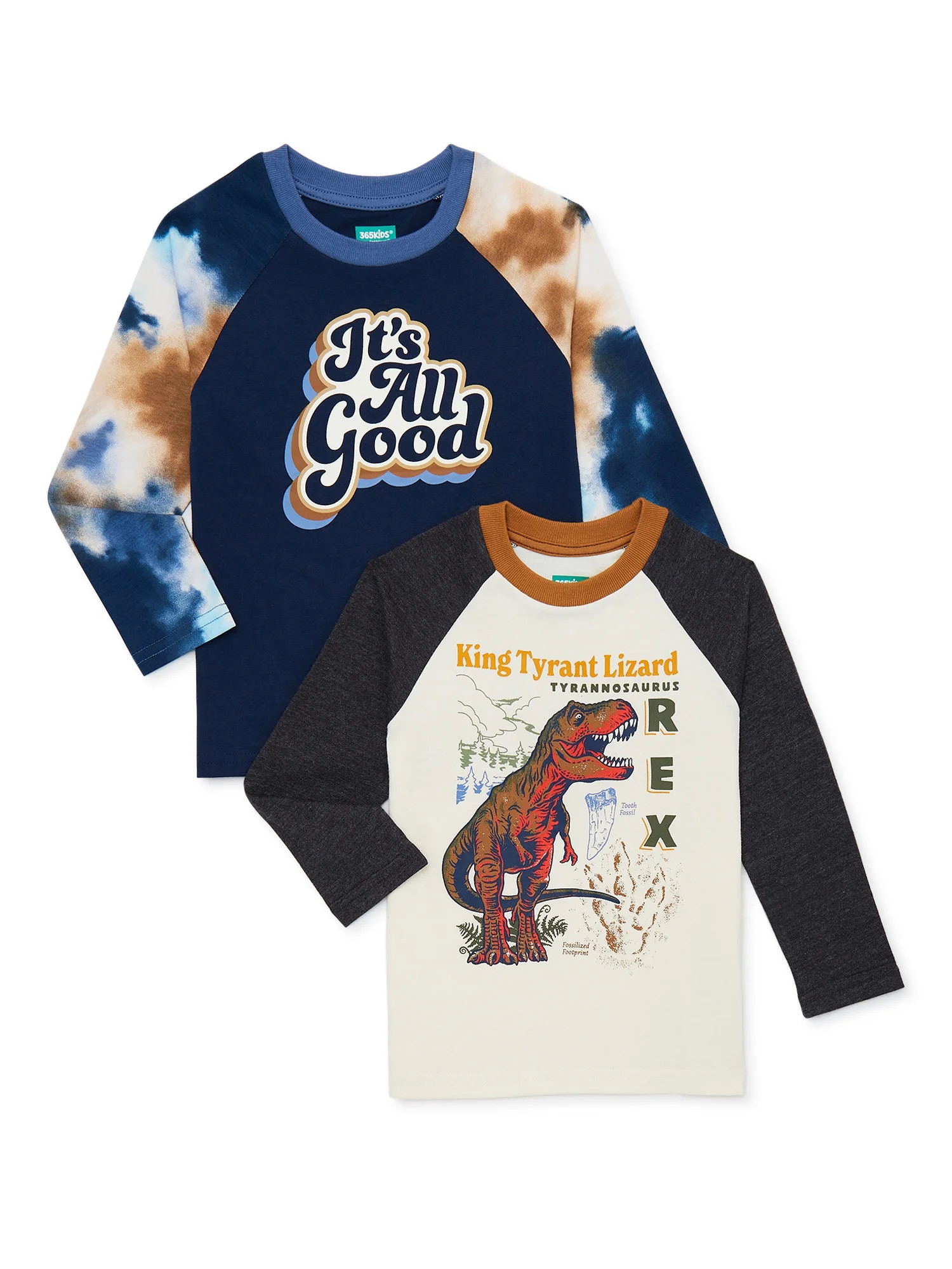 365 Kids From Garanimals Boys Long Sleeve Raglan Tee, 2-Pack, Sizes 4-10 | Walmart (US)