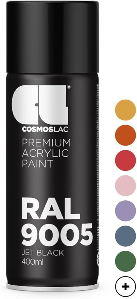 COSMOS LAC Sprühlack schwarz, matt - Spraydosen Sprühfarbe DIY Lack Acryllack Spray Farbspray S... | Amazon (DE)