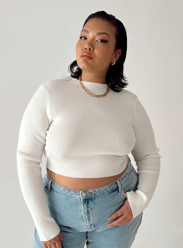 Arthur Long Sleeve Top White Curve | Princess Polly US