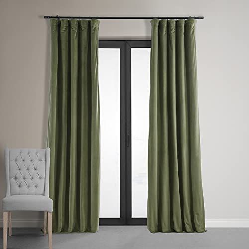 HPD Half Price Drapes VPCH-P Signature Blackout Velvet Curtain (1 Panel), 50 X 108, Hunter Green | Amazon (US)