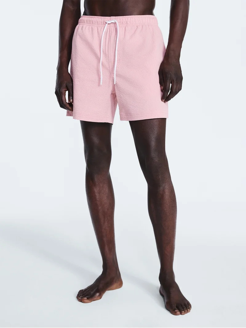 Free Assembly Men's Swim Stretch Seersucker Board Shorts, 5" Inseam, Sizes S-3XL | Walmart (US)
