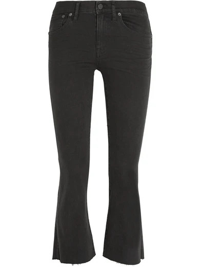 Madewell - Cali Demi Boot Cropped Mid-rise Jeans - Black | NET-A-PORTER (US)