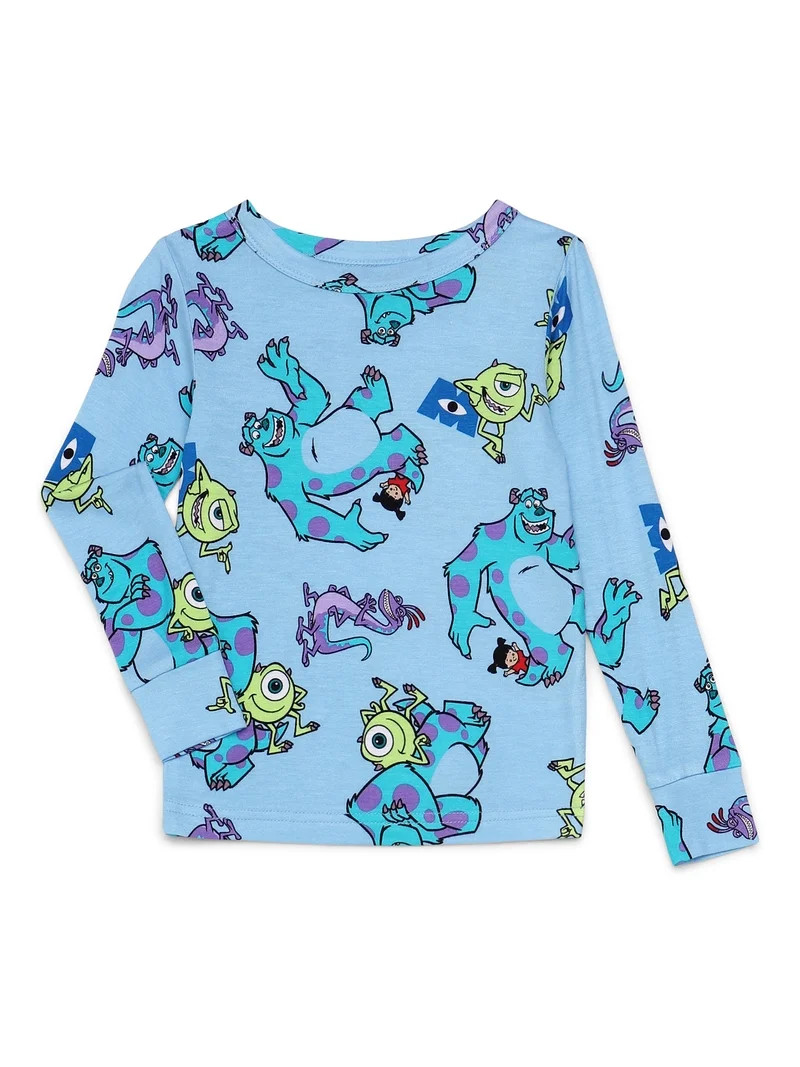 Monsters Inc Toddler Unisex Long Sleeve Top and Pants, 2-Piece Pajama Set, Size 12M-5T | Walmart (US)