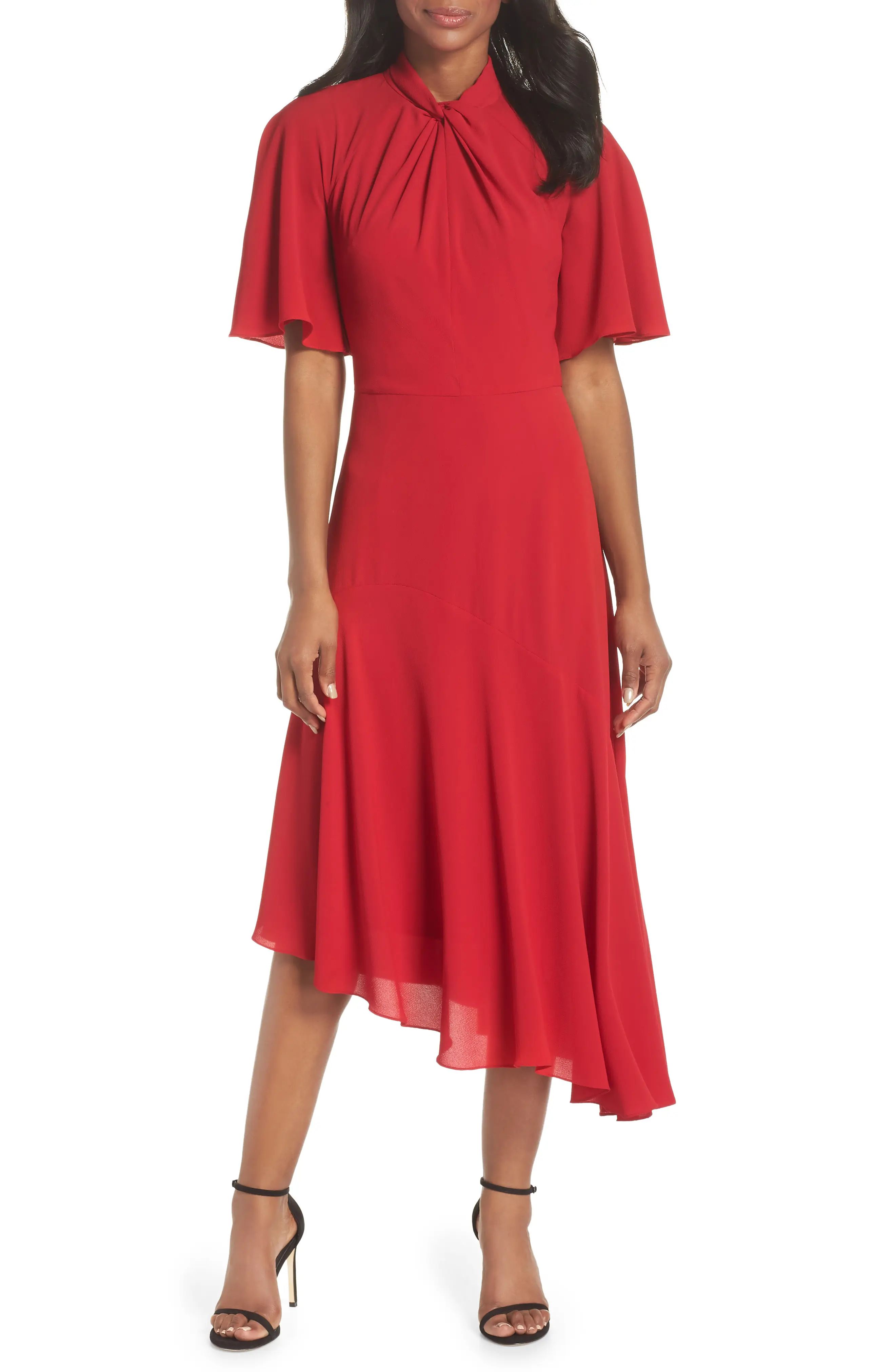 Maggy London Asymmetrical Midi Dress (Regular & Petite) | Nordstrom